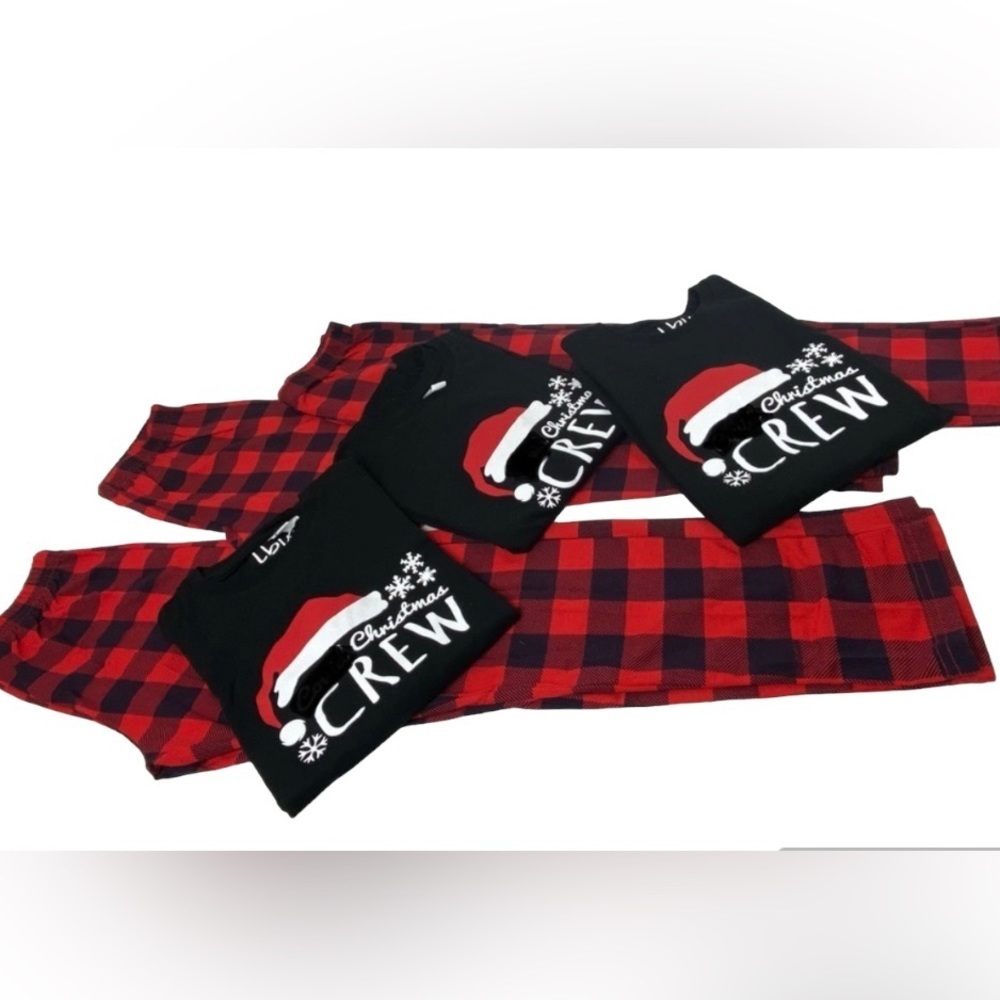 CHRISTMAS Pajamas “Christmas crew” family pajamas long Sleeve- (set of 3 pairs)